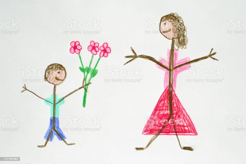 Boy Giving Flower to his Mother